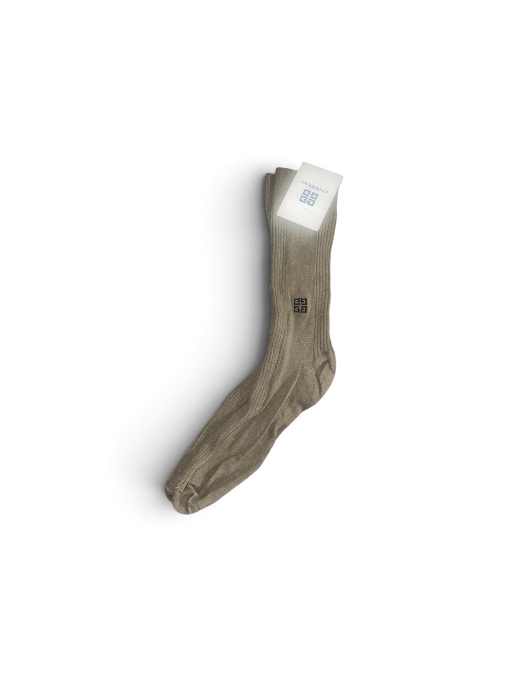 NWT Givenchy ribbed taupe-beige crew socks - Picture 3 of 4